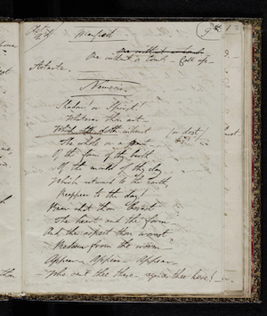 Fair copy of Manfred MS. 43335 f. 28v. Reproduced by permission of the National Library of Scotland; Lord Byron, Manfred (1817) 48